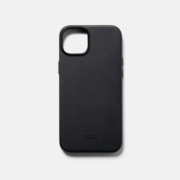 Ridge Phone Case iPhone 15 Plus Midnight Black Leather Ridge UK