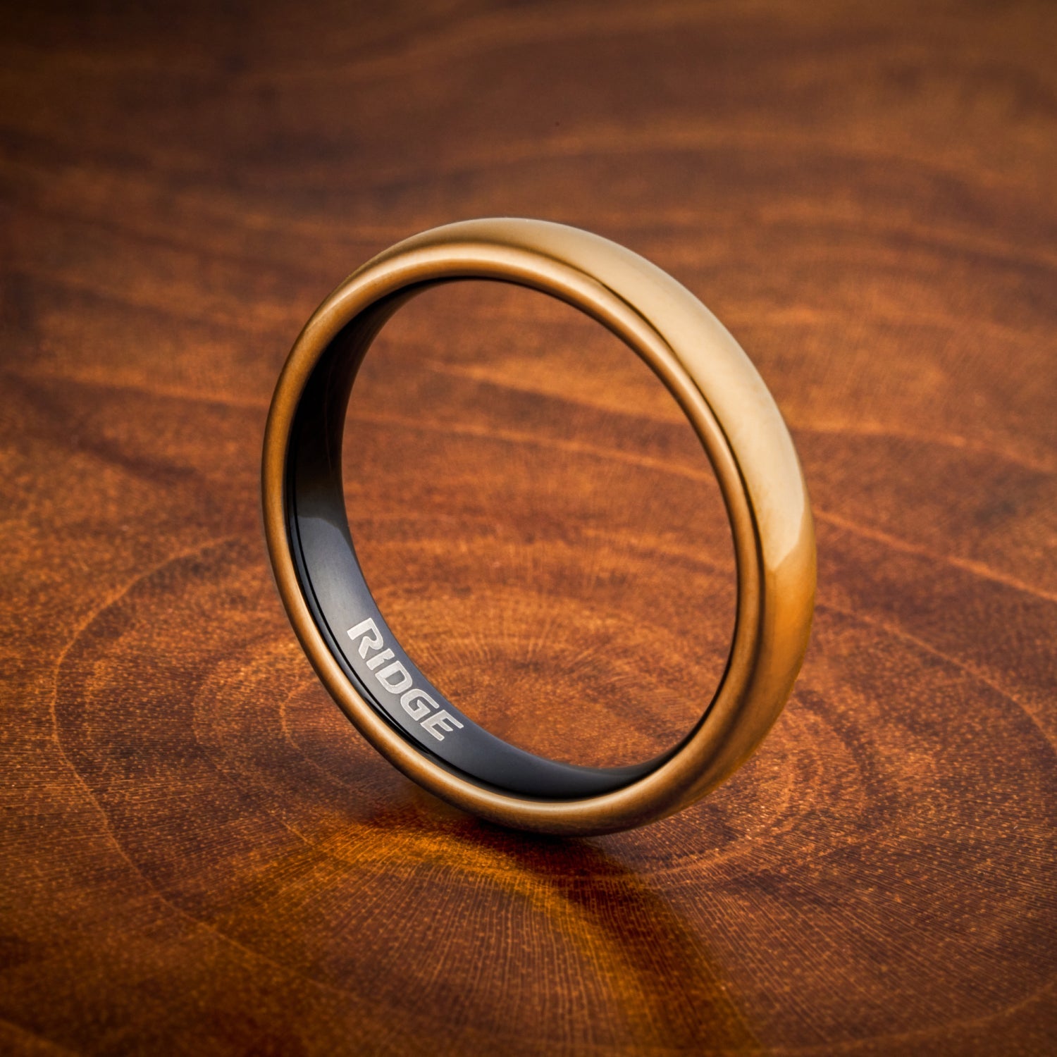 Ridge 4mm Rounded Ring Set - 24K Gold