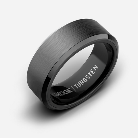 Ridge 8mm Beveled Ring Set - Gunmetal